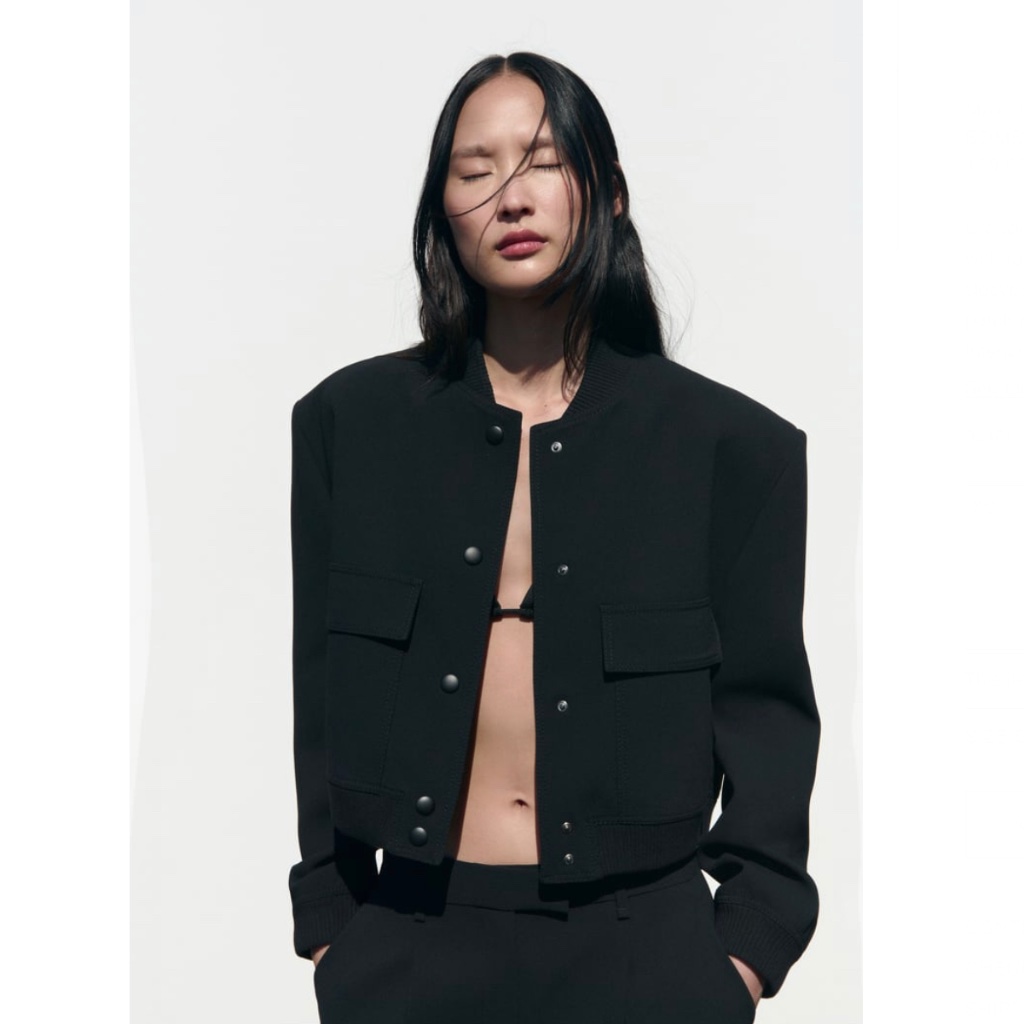 ★ZARA★ BOMBER JACKET WITH POCKETS Zara | Jackets & Coats | Zara Maxi Pocket Bomber Jacket
